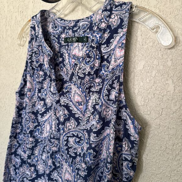 Lauren Ralph Lauren Dress Midi Tank Size M Floral Print Summer Dress - Picture 7 of 10